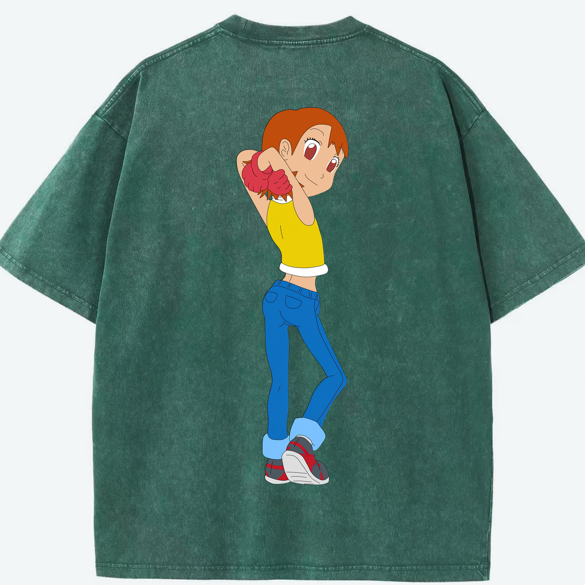 （画像用） Digimon デジタルモンスター/デジモン 綿100% ヴィンテージ風 半袖Tシャツ（背面プリント）